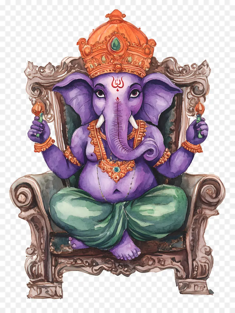 Ganesh Chaturthi，Mor Ganesha PNG