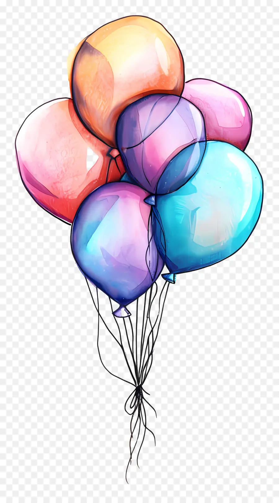 Pastel Balonlar，Renkli Balonlar PNG