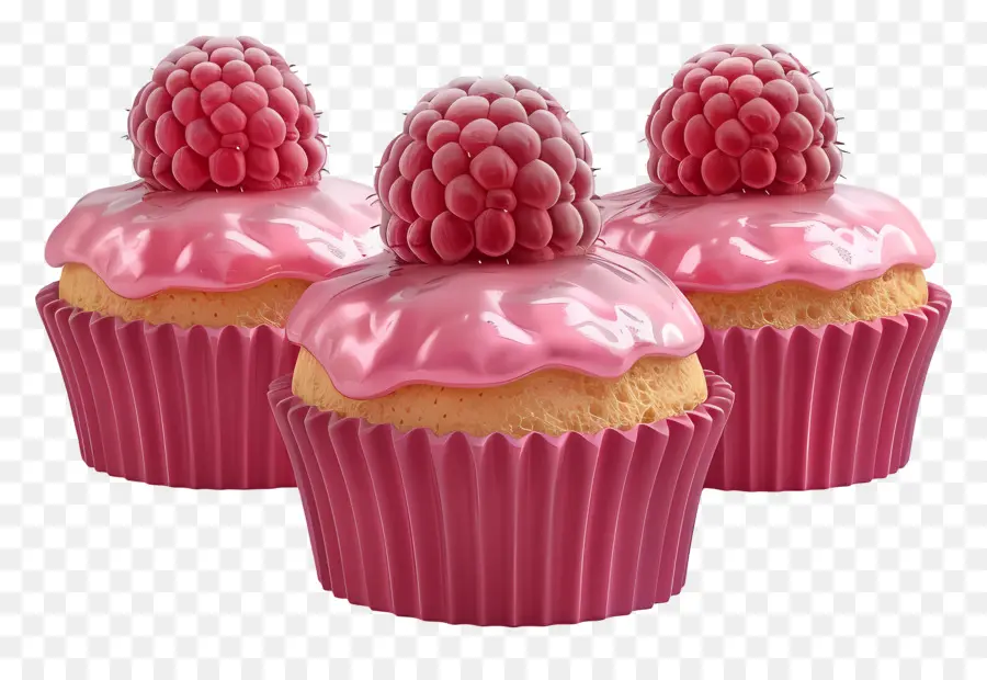 Ahududulu Muffinler，Meyveli Cupcakeler PNG