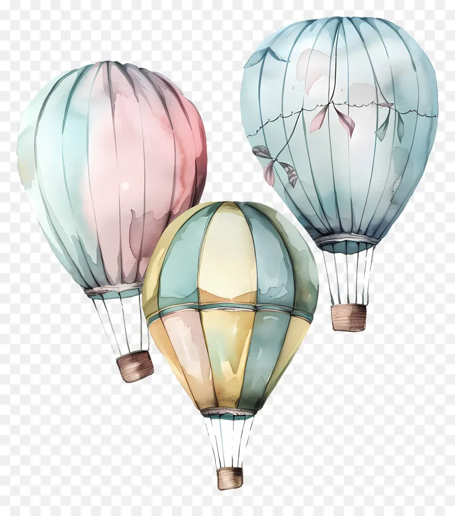 Pastel Balonlar，Sıcak Hava Balonları PNG