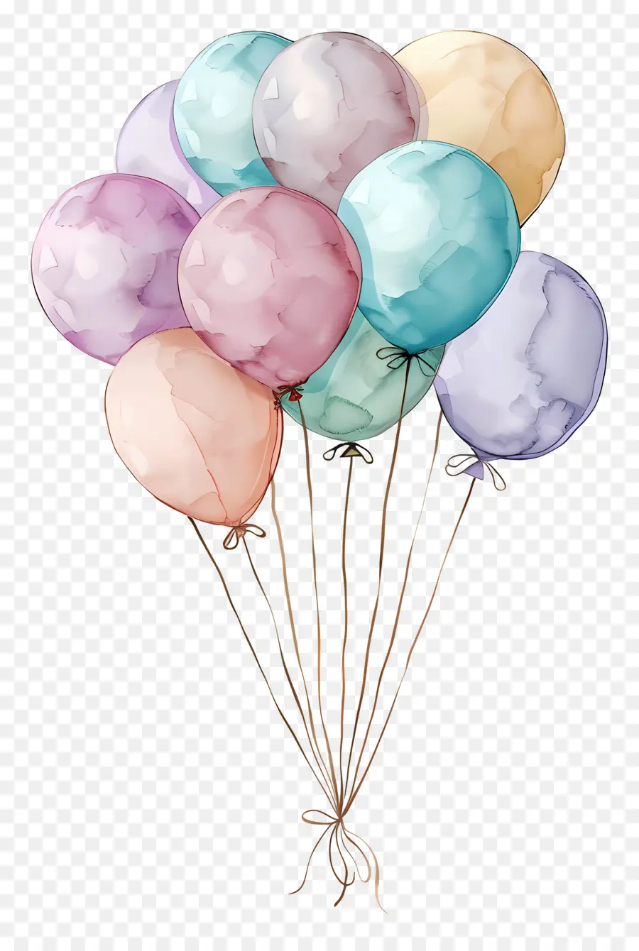 Pastel Balonlar，Renkli Balonlar PNG