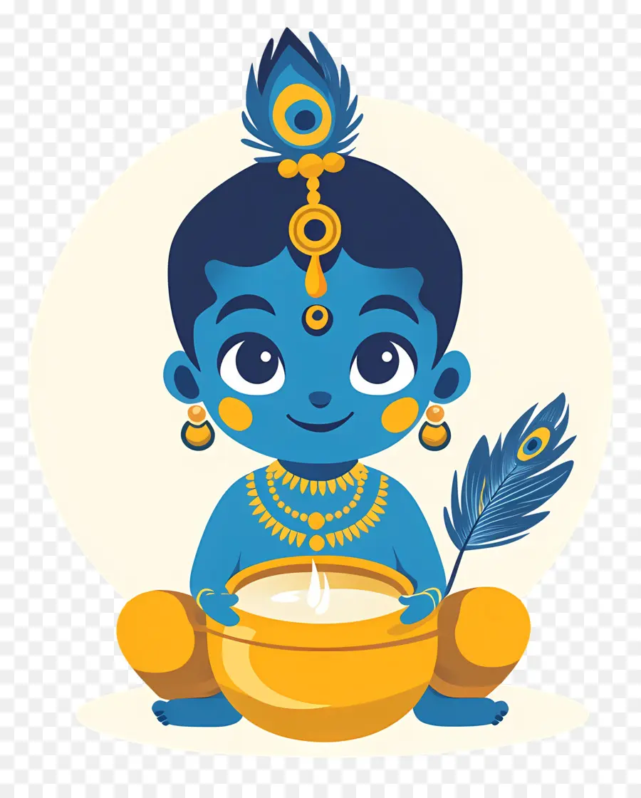 Krishna Janmashtami，Mavi Çocuk PNG