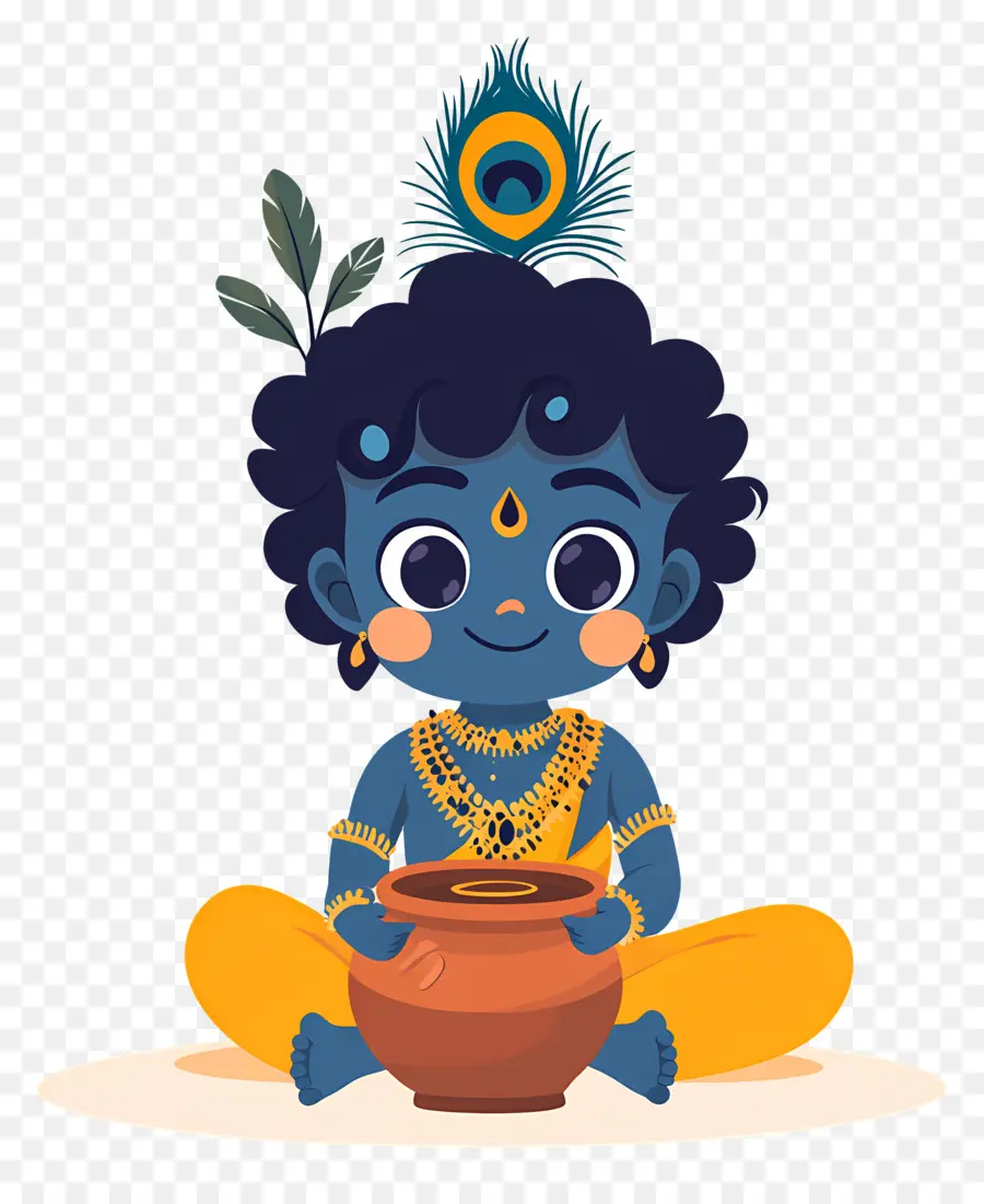 Krishna Janmashtami，Potlu Mavi Çocuk PNG