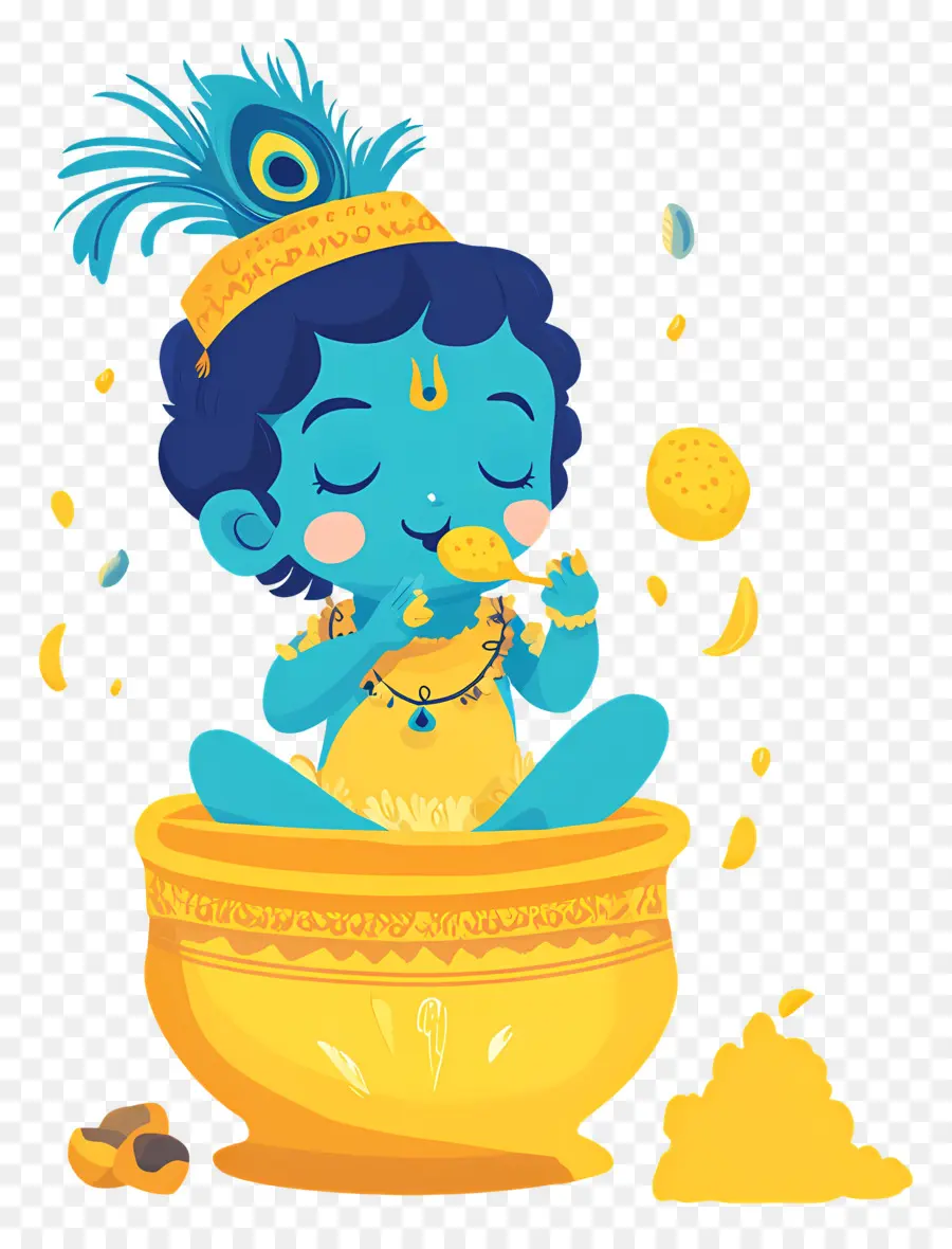 Krishna Janmashtami，Mavi Çocuk PNG