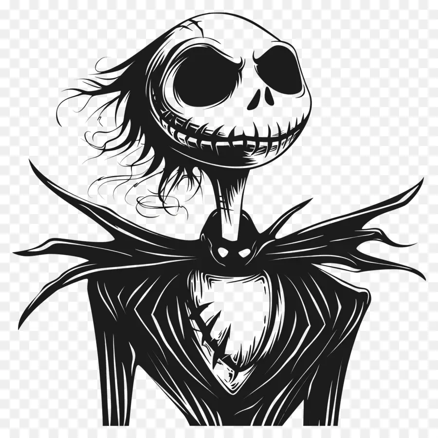 Jack Skellington，İskelet Karakteri PNG