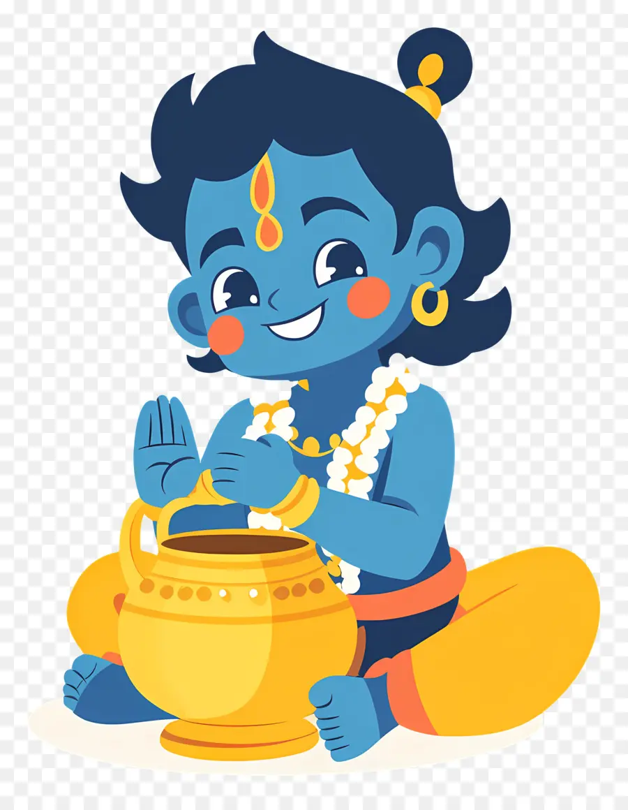 Krishna Janmashtami，Mavi Çocuk PNG