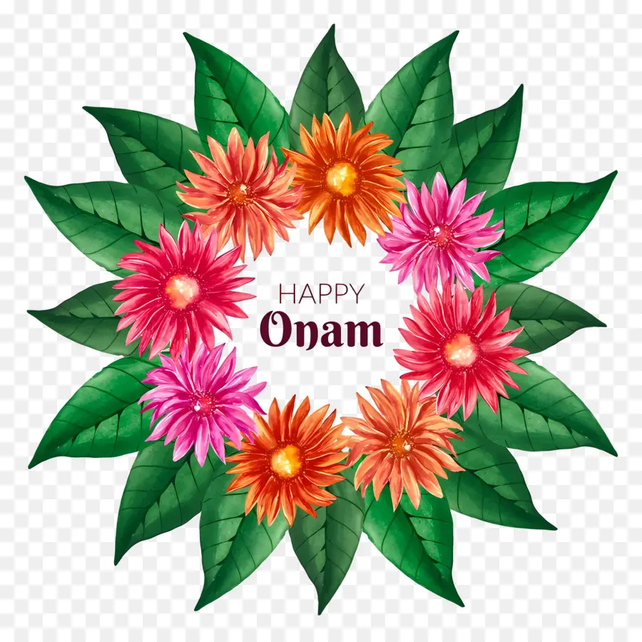 Mutlu Onam，Onam Çiçek Dekorasyonu PNG