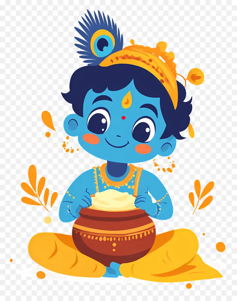 Krishna Janmashtami，Potlu Mavi Çocuk PNG