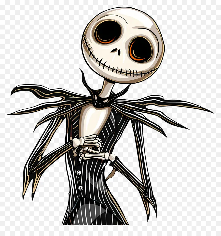 Jack Skellington，İskelet Karakteri PNG