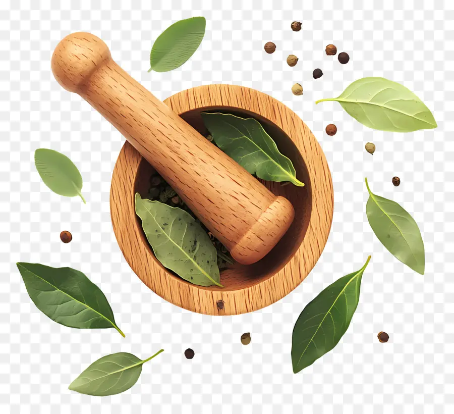 Ayurveda，Ahşap Harç Ve Havaneli PNG