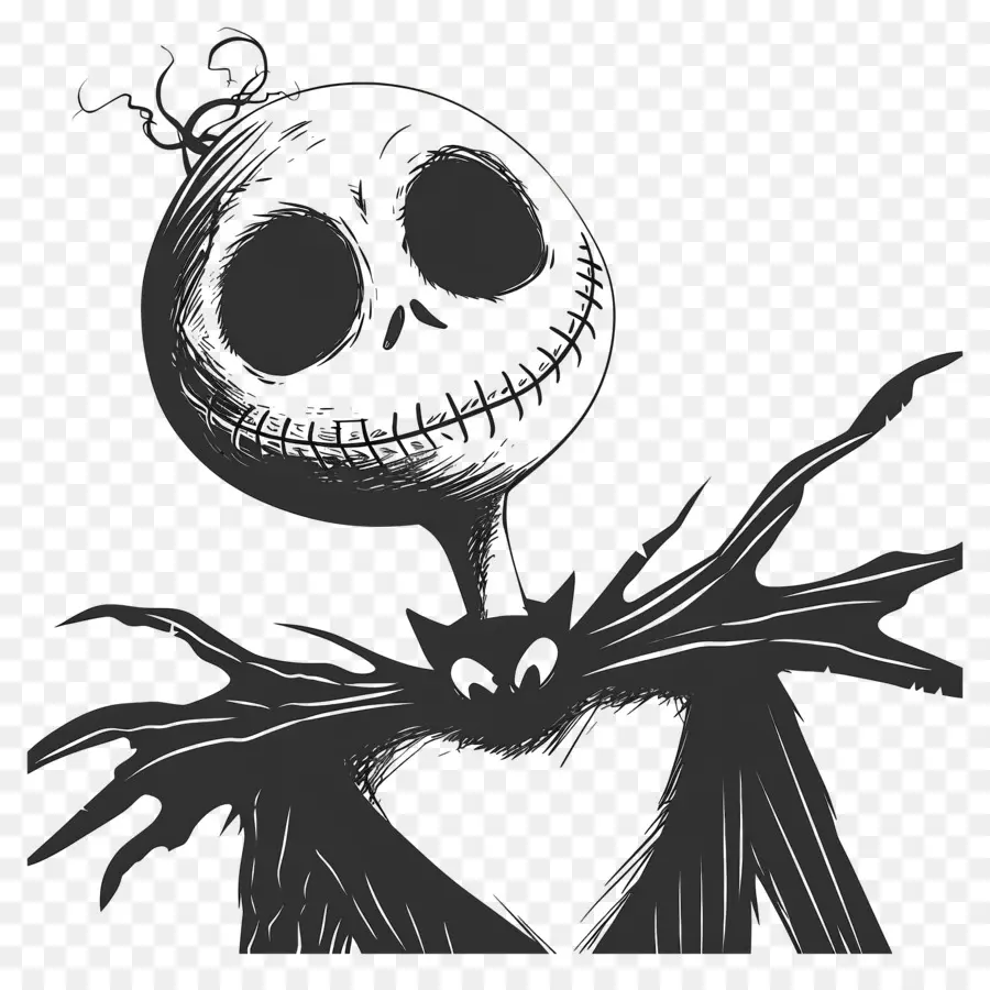 Jack Skellington，İskelet Karakteri PNG