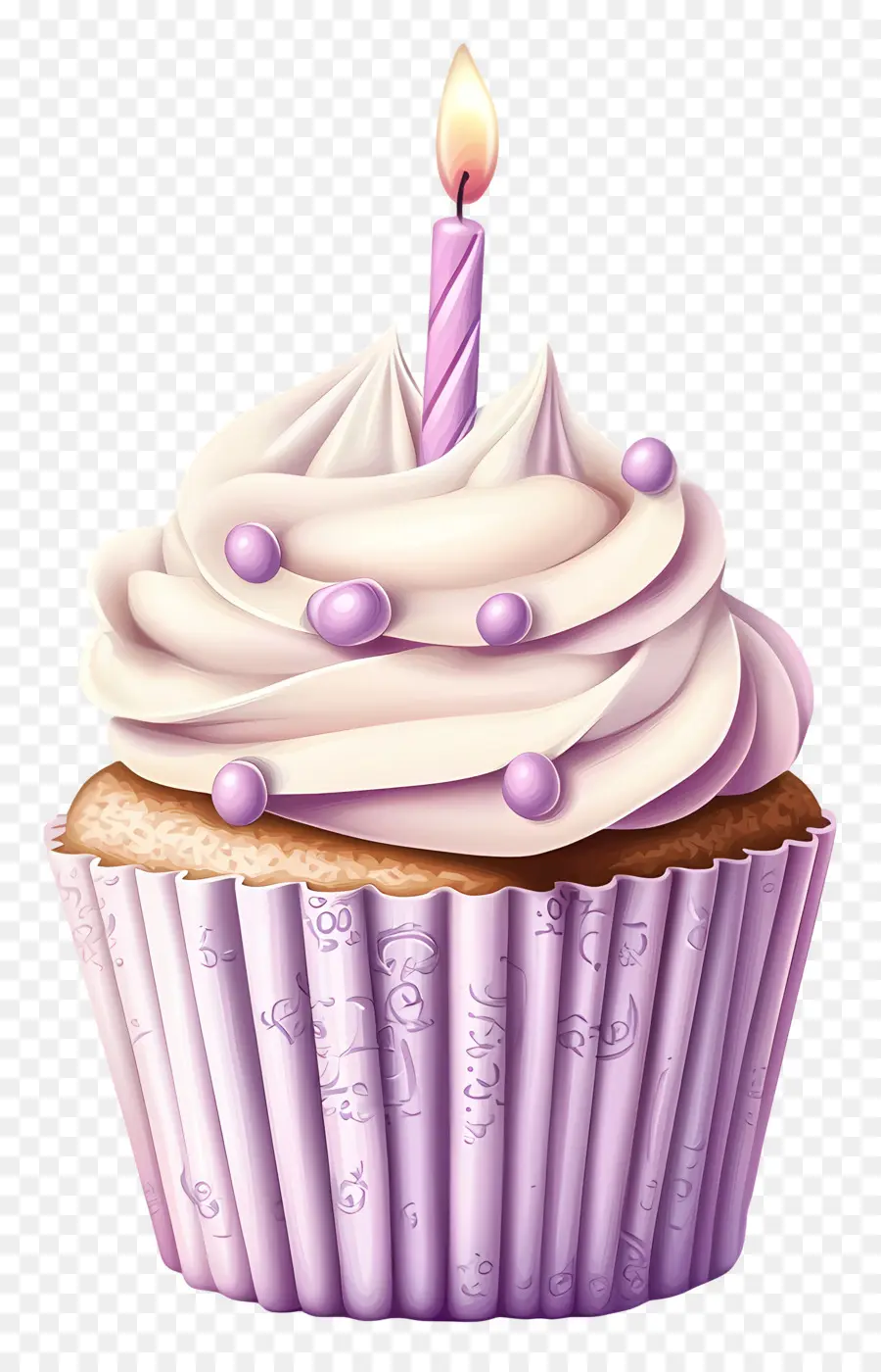 Doğum Günü Pastası，Mumlu Cupcake PNG