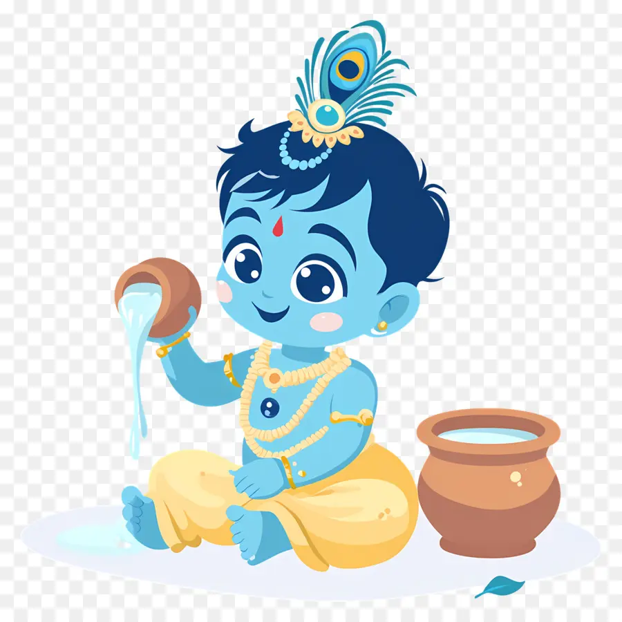 Krishna Janmashtami，Potlu Mavi Çocuk PNG