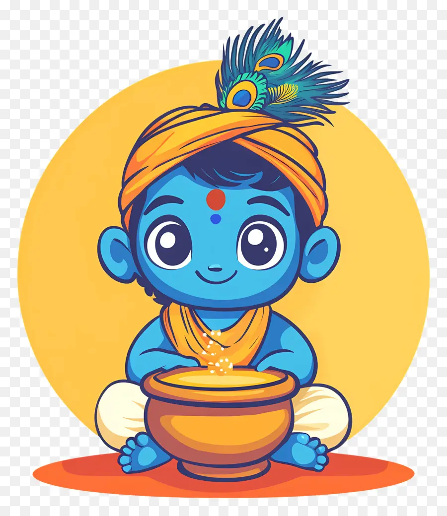 Krishna Janmashtami，Potlu Mavi Çocuk PNG