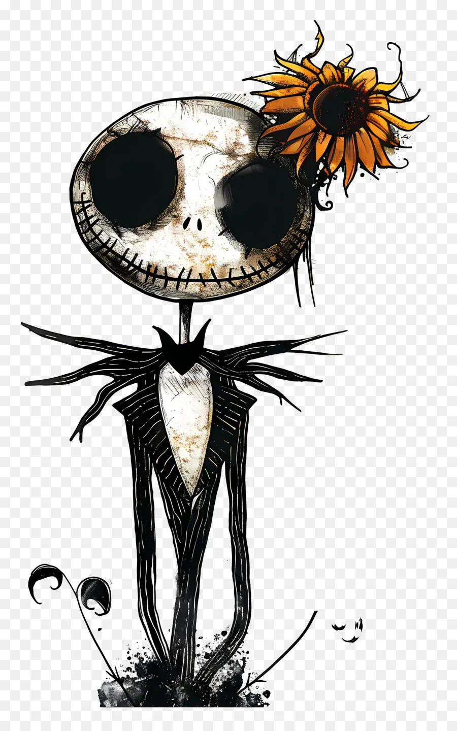 Jack Skellington，Ayçiçeği Ile Iskelet PNG