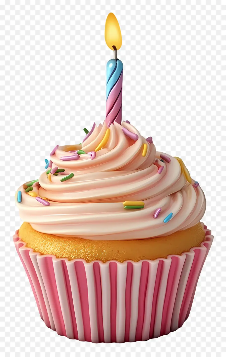 Doğum Günü Pastası，Mumlu Cupcake PNG