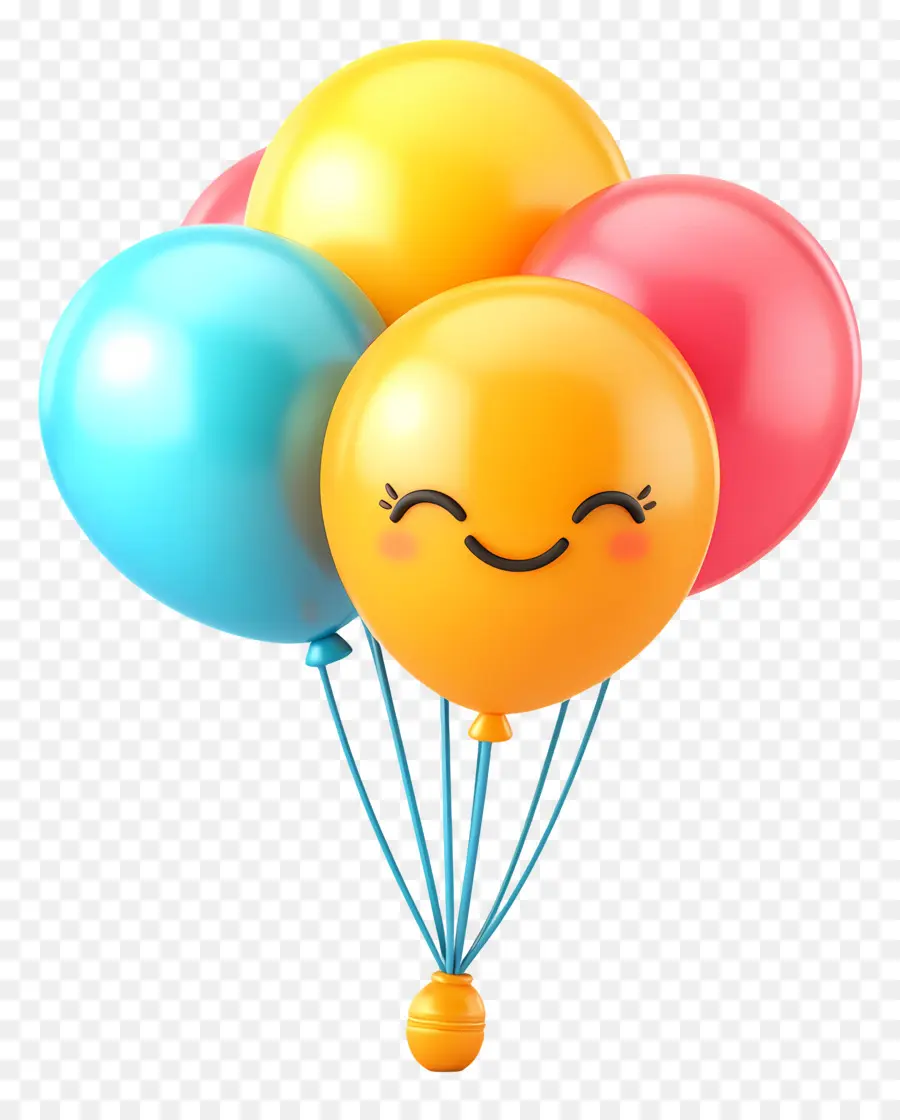 Doğum Günü Emojisi，Renkli Balonlar PNG