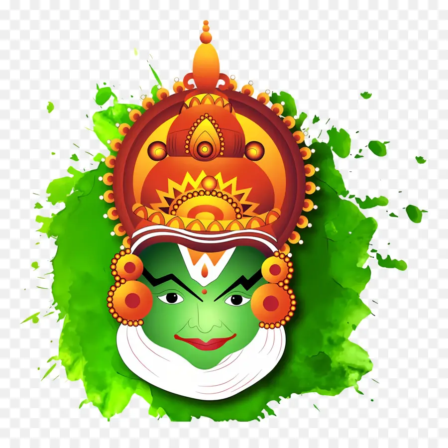 Mutlu Onam，Kathakali Yüzü PNG