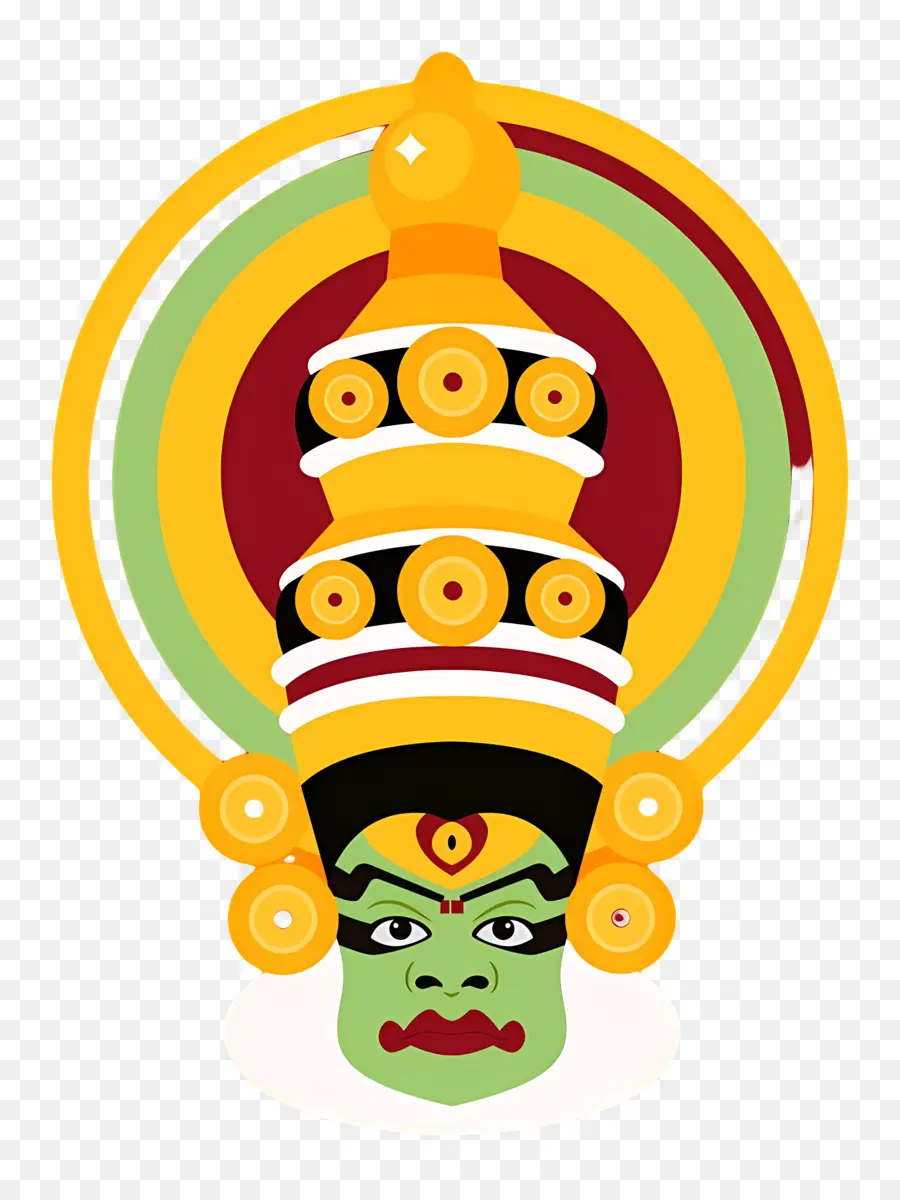 Mutlu Onam，Kathakali Maskesi PNG