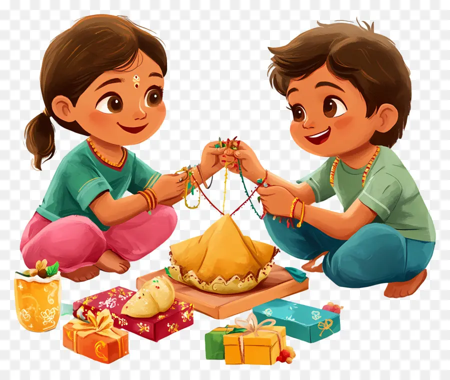 Mutlu Raksha Bandhan，Çocuklar PNG