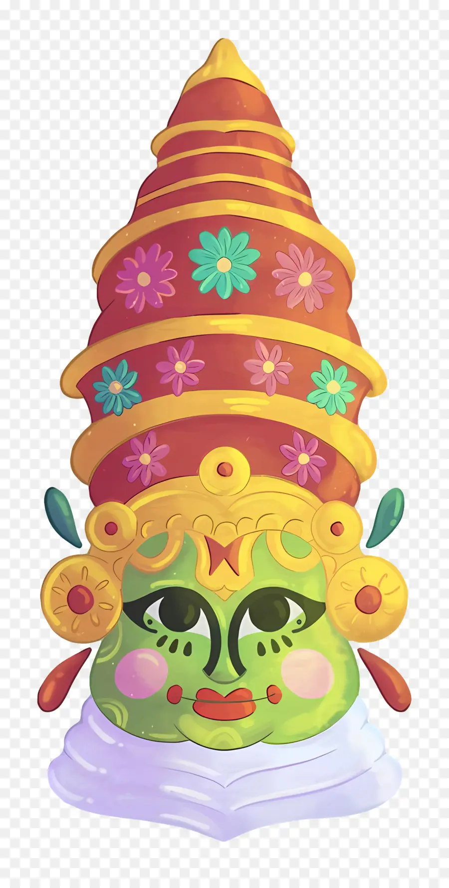 Mutlu Onam，Kathakali Maskesi PNG