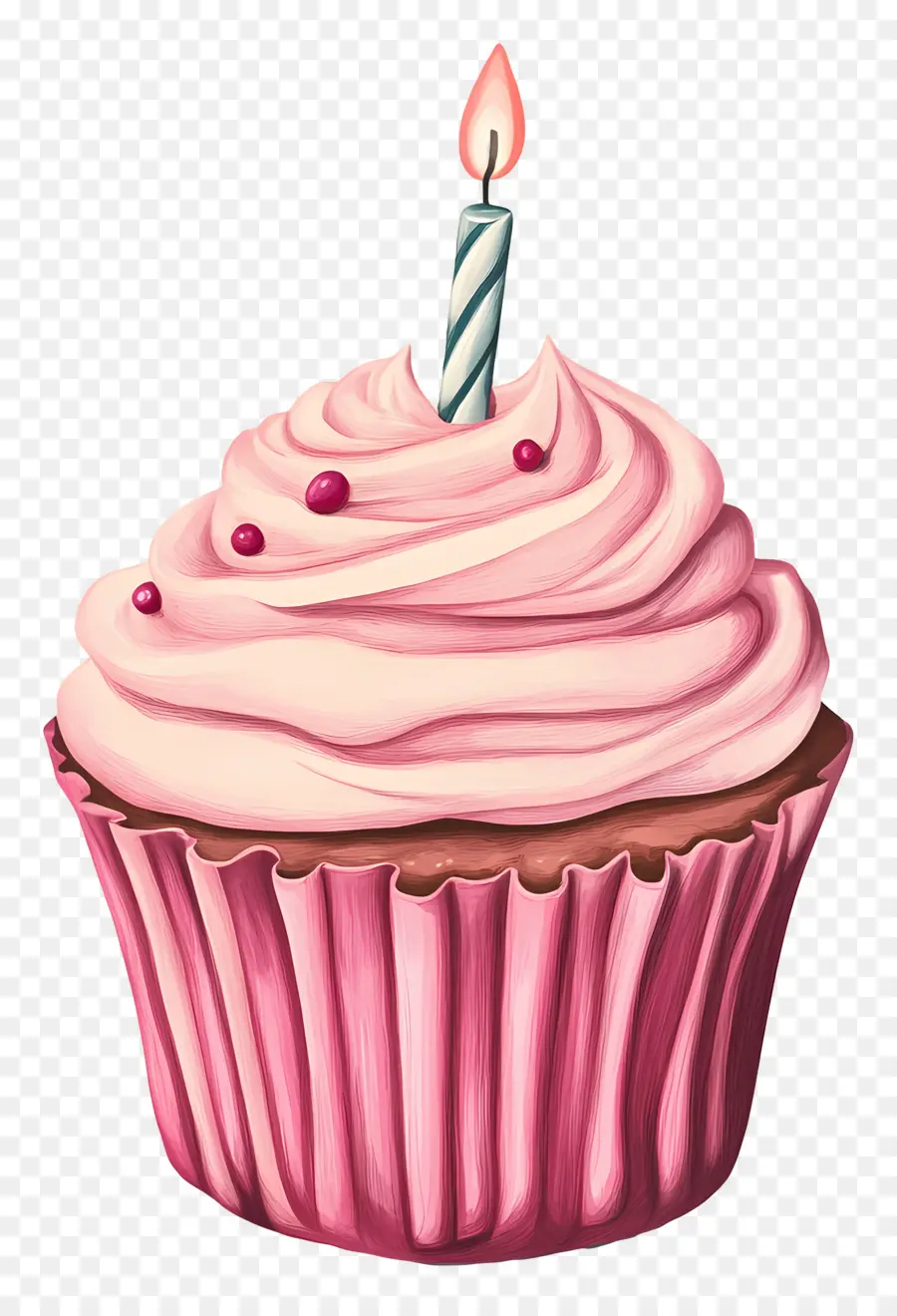 Doğum Günü Pastası，Mumlu Cupcake PNG