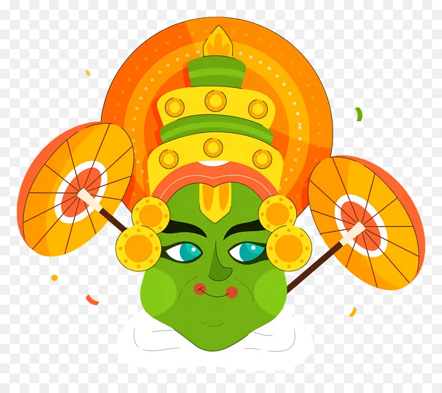 Mutlu Onam，Kathakali Yüzü PNG