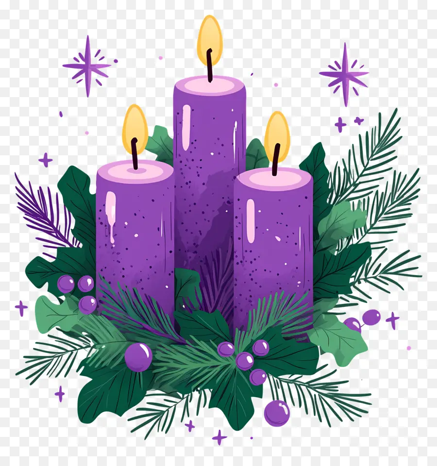 Advent Mumları，Mor Mumlar PNG