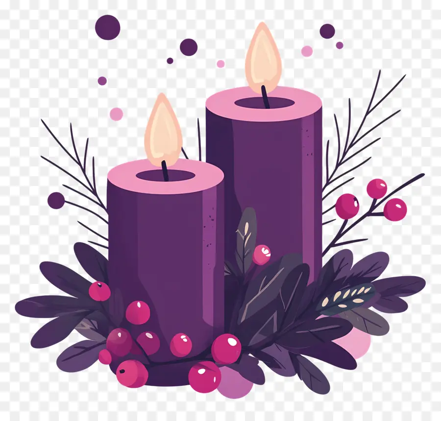 Advent Mumları，Mor Mumlar PNG