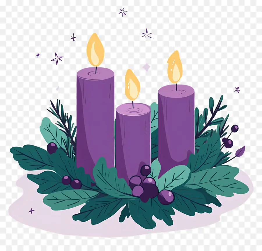 Advent Mumları，Mor Mumlar PNG