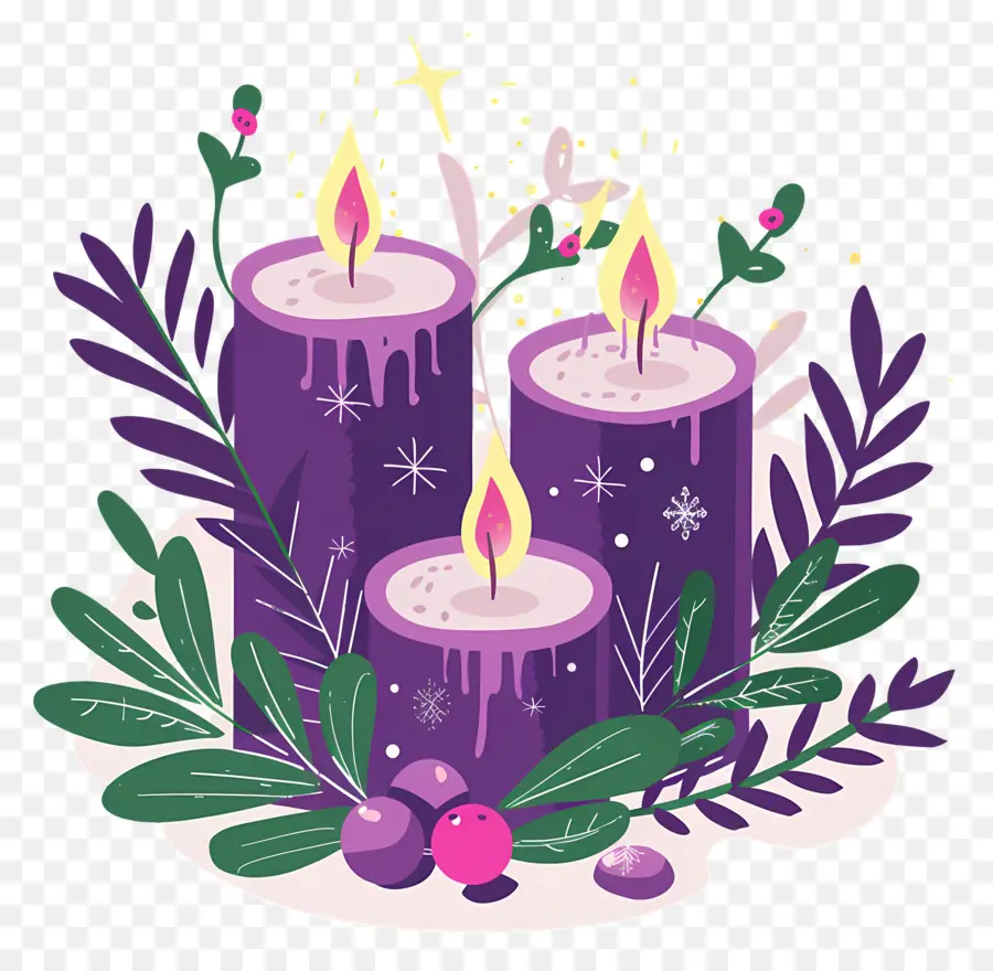 Advent Mumları，Mor Mumlar PNG