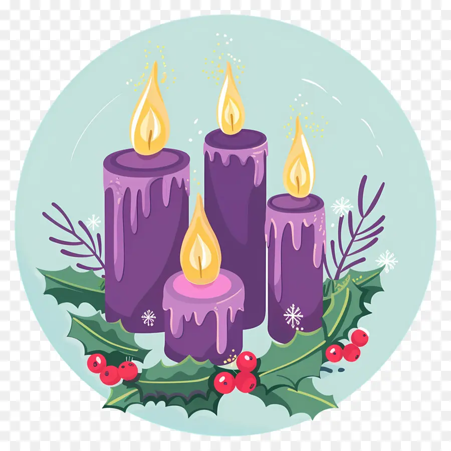 Advent Mumları，Mor Mumlar PNG