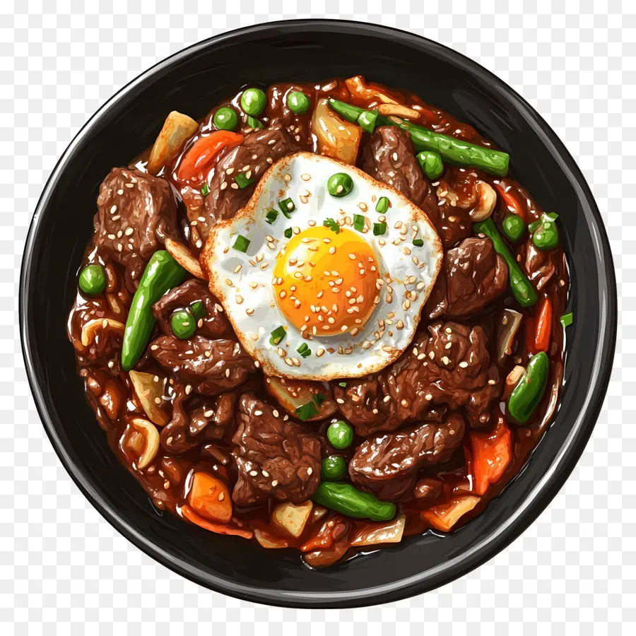 Kore Bibimbap，Sığır Eti Yemeği PNG