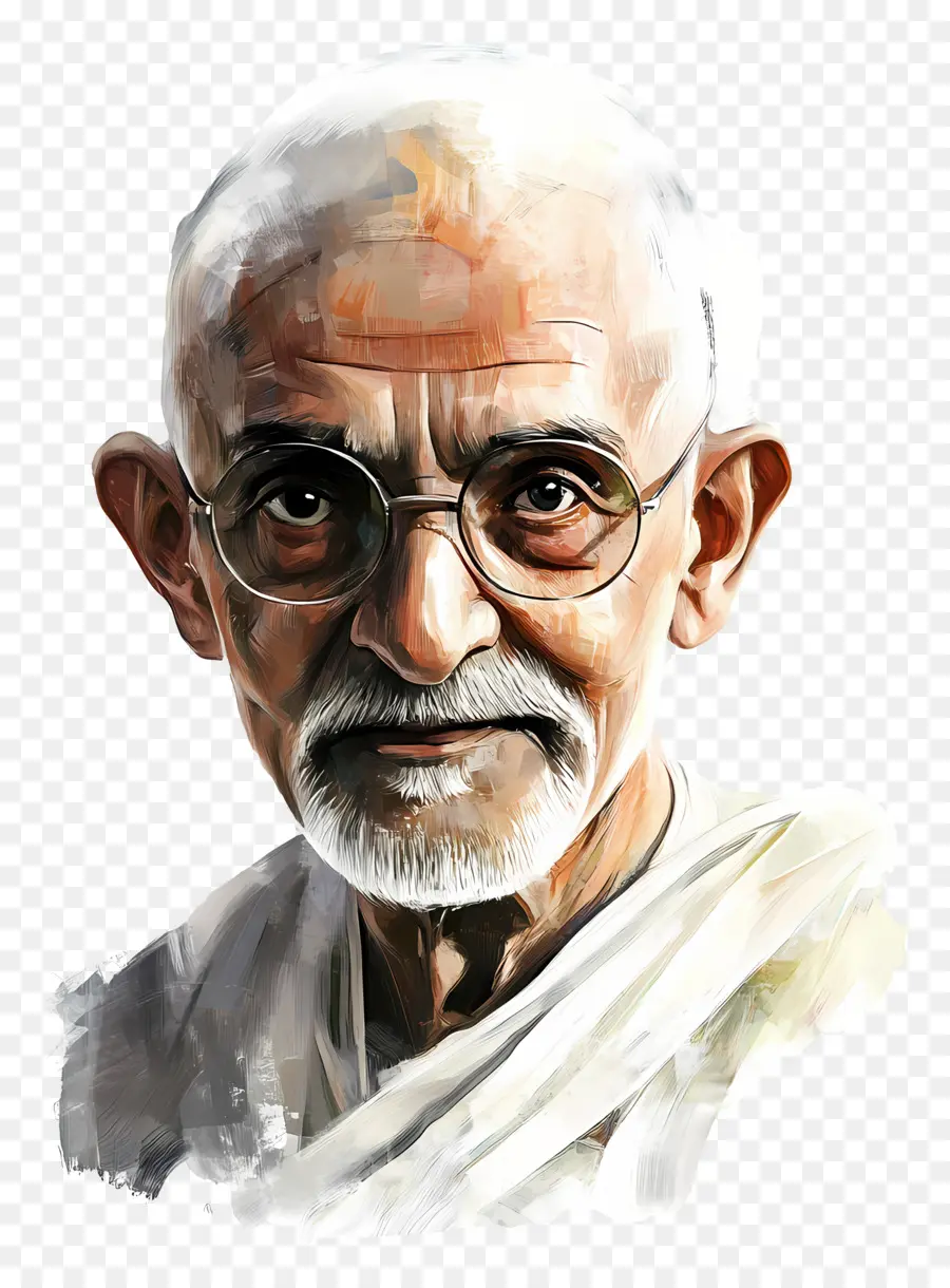 Gandi，Gözlüklü Yaşlı Adam PNG