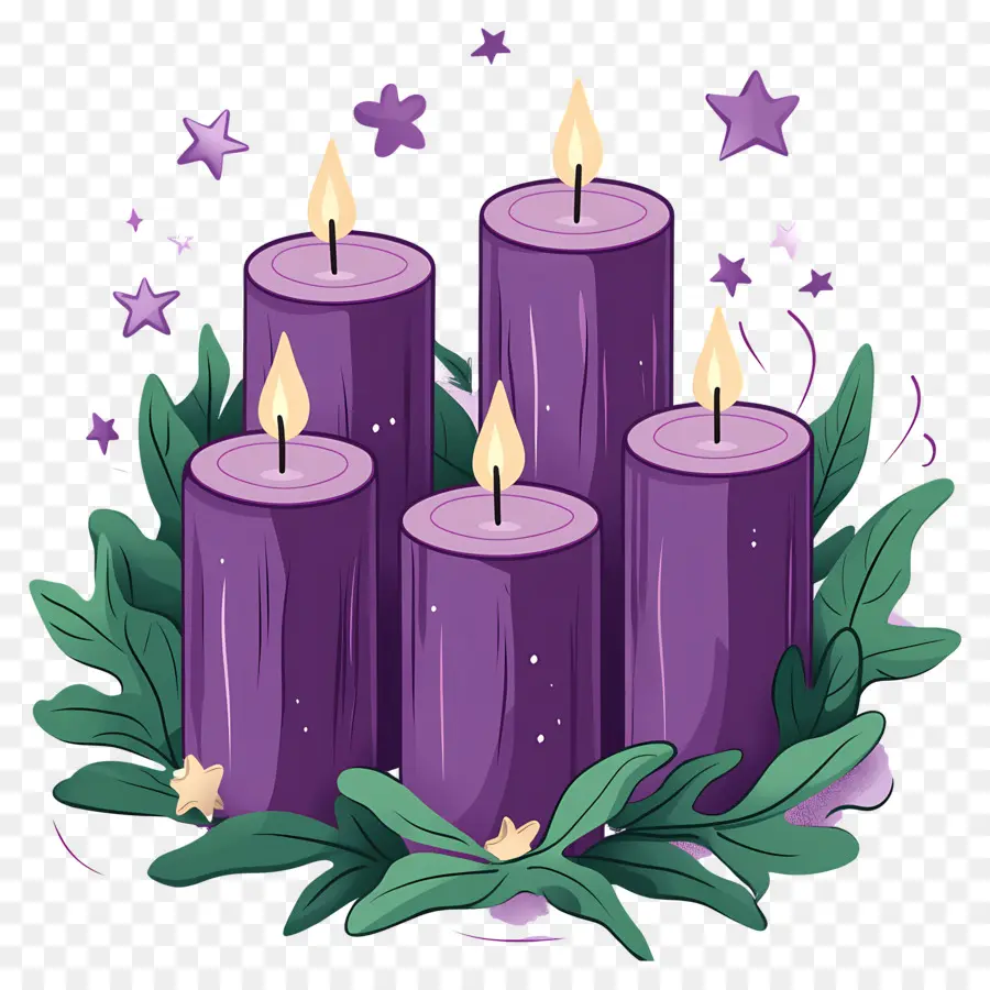 Advent Mumları，Mor Mumlar PNG