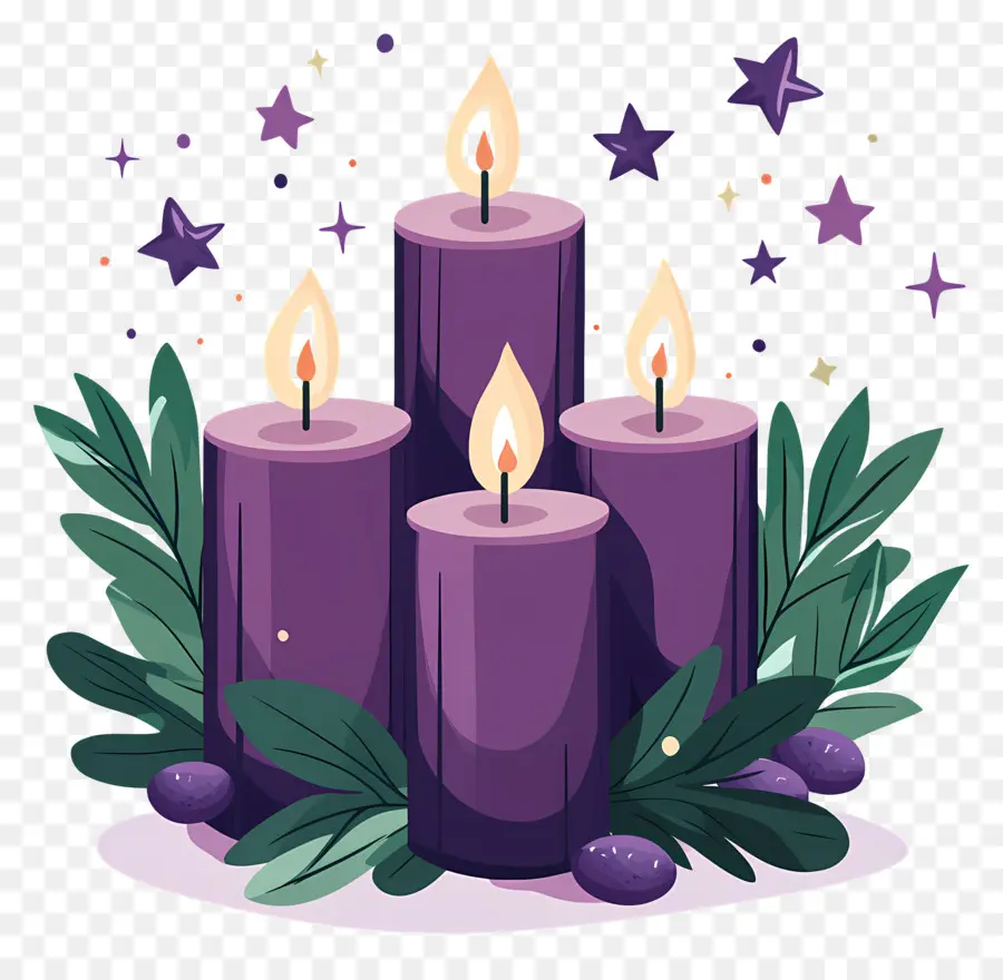 Advent Mumları，Mor Mumlar PNG