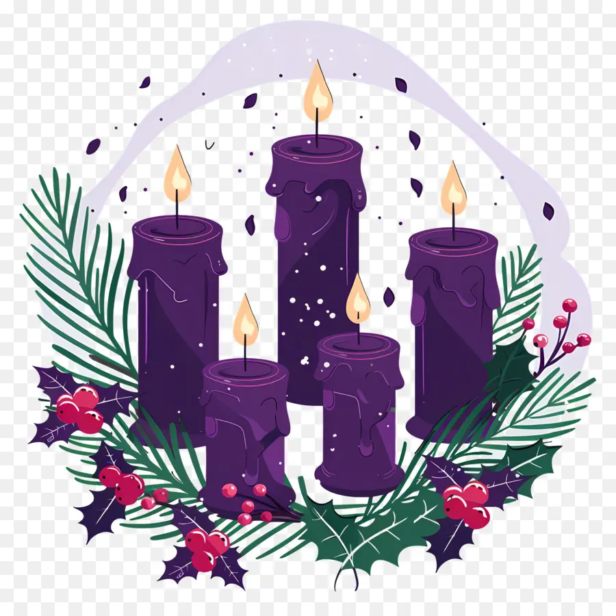 Advent Mumları，Mor Mumlar PNG