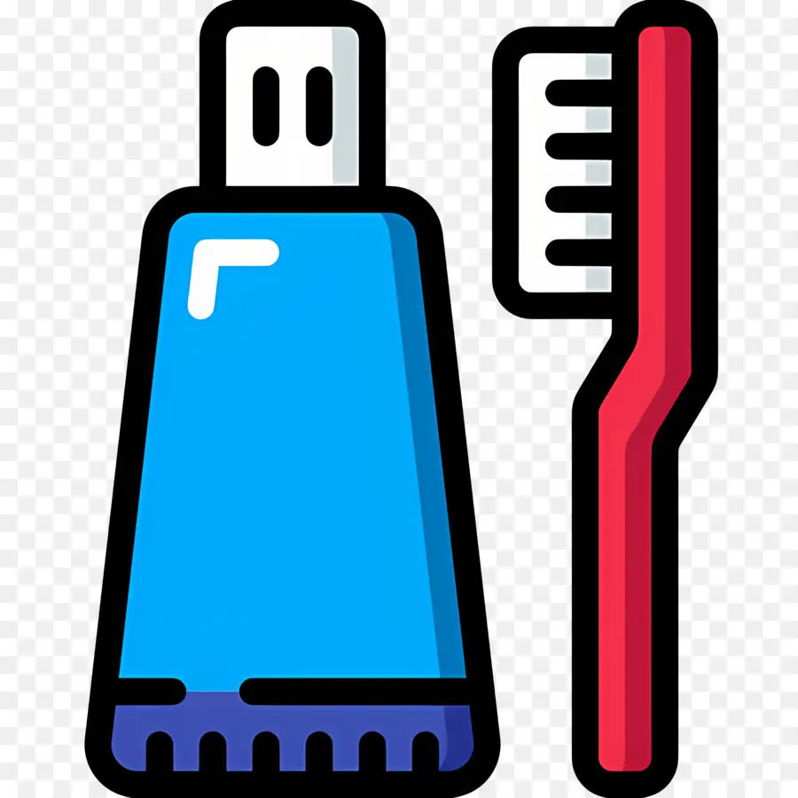 Diş Fırçası，Mavi Diş Macunu Ve Kırmızı Diş Fırçası PNG