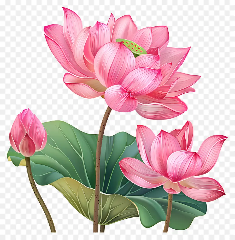 Pembe Nilüfer çiçekleri，Pembe Lotus PNG