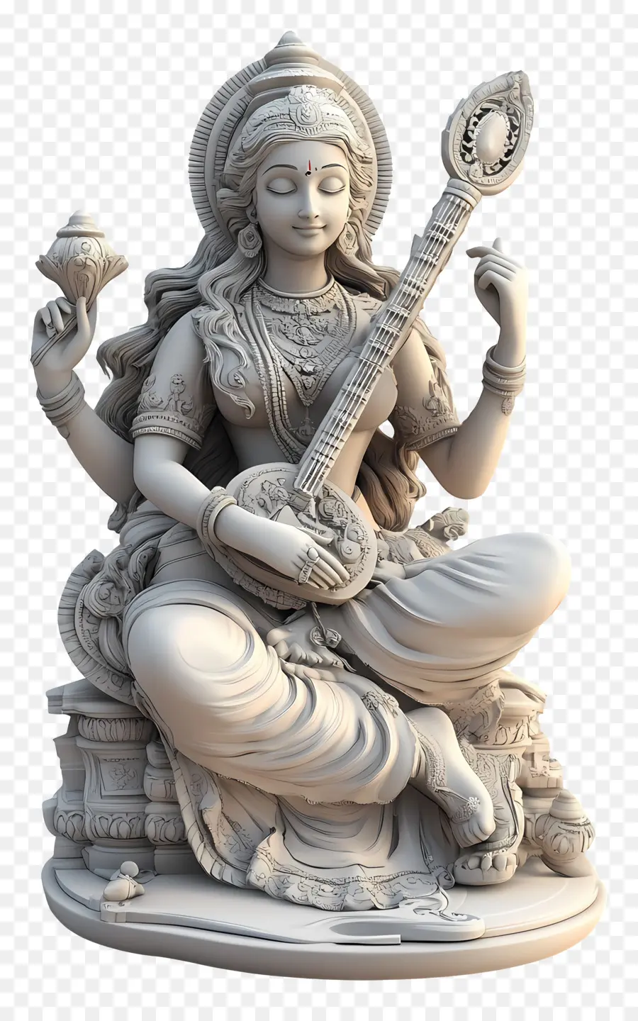 Saraswati，Tanrıça Heykeli PNG