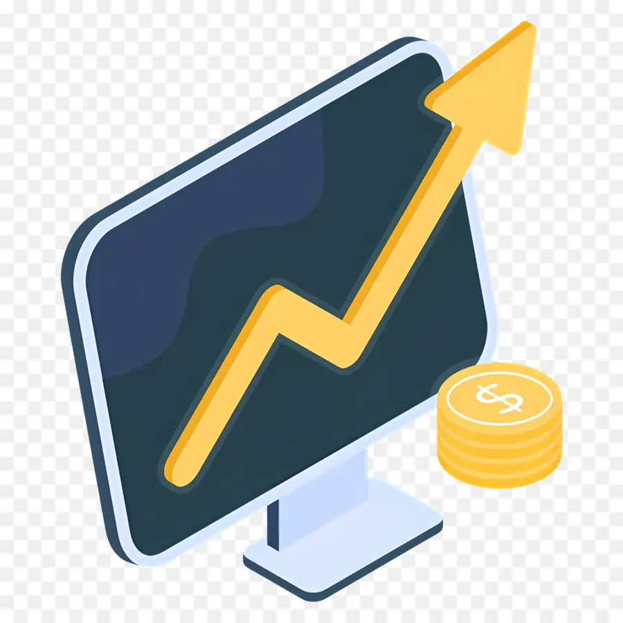 Büyüme Oku，Monitördeki Grafik PNG