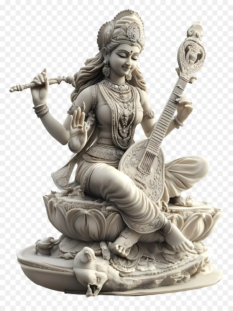 Saraswati，Tanrıça Heykeli PNG