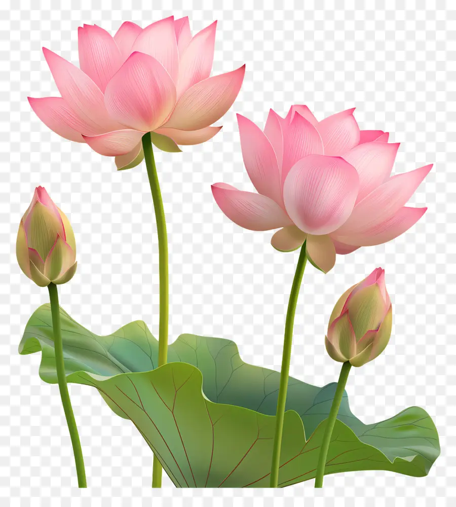 Pembe Nilüfer çiçekleri，Pembe Lotus PNG