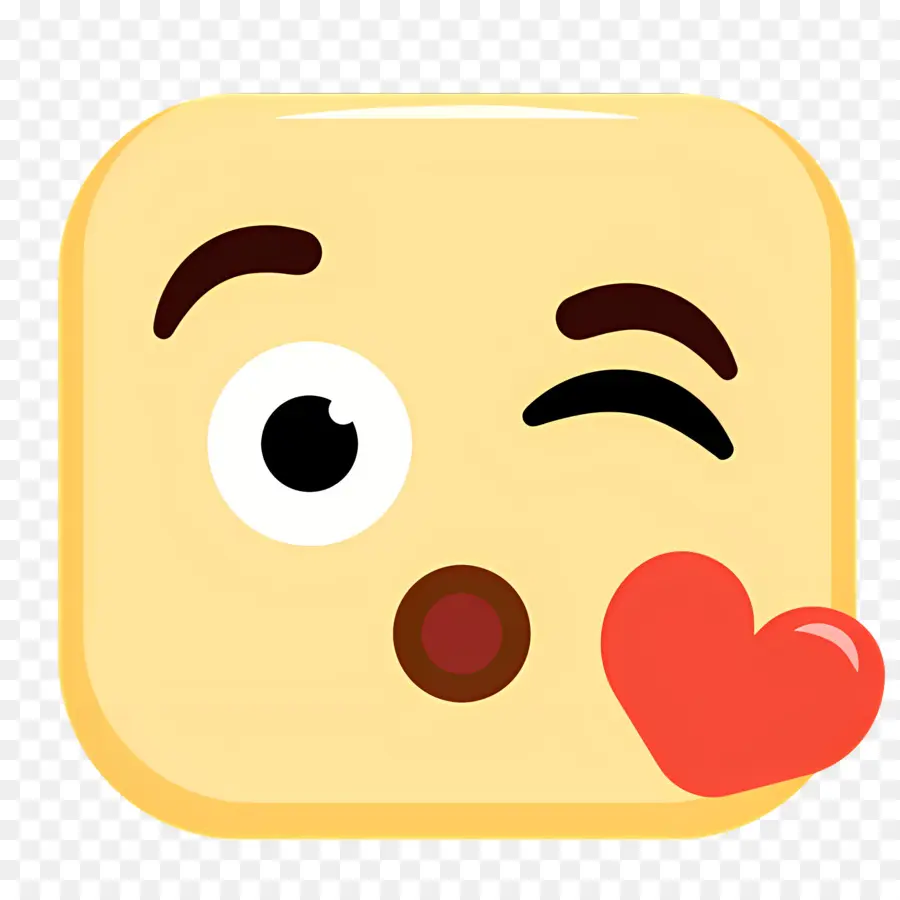 öpücük Emojisi，Göz Kırpan Emoji PNG