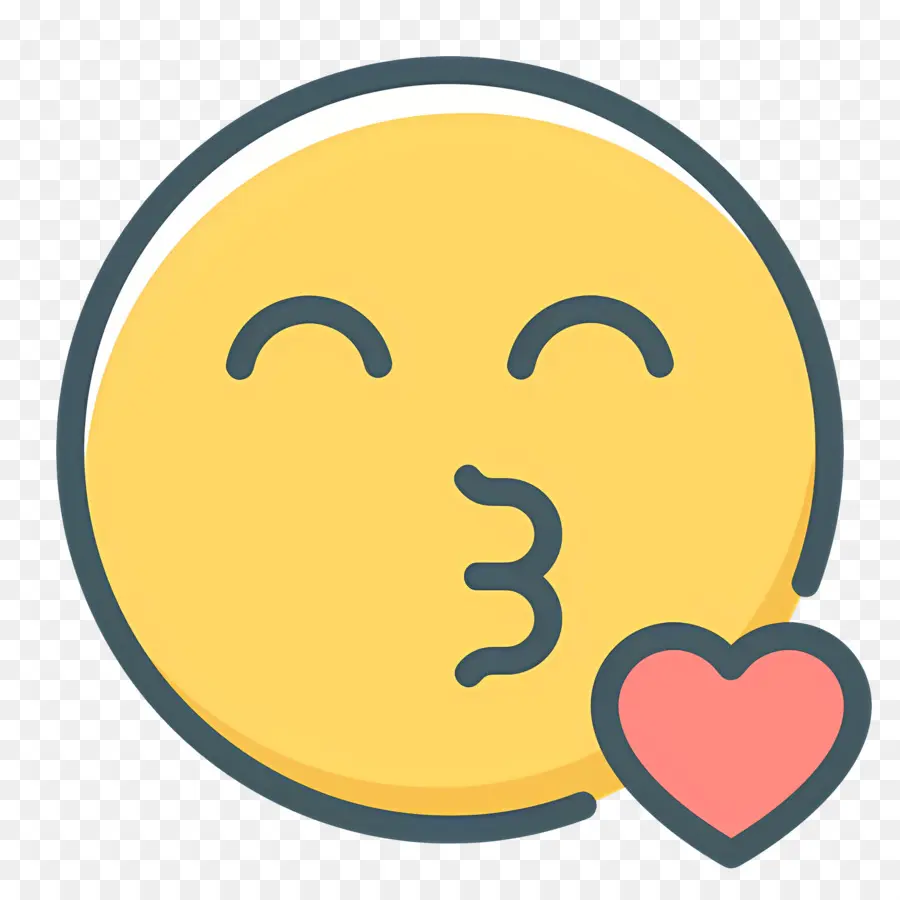 öpücük Emojisi，Göz Kırpan Yüz Emojisi PNG