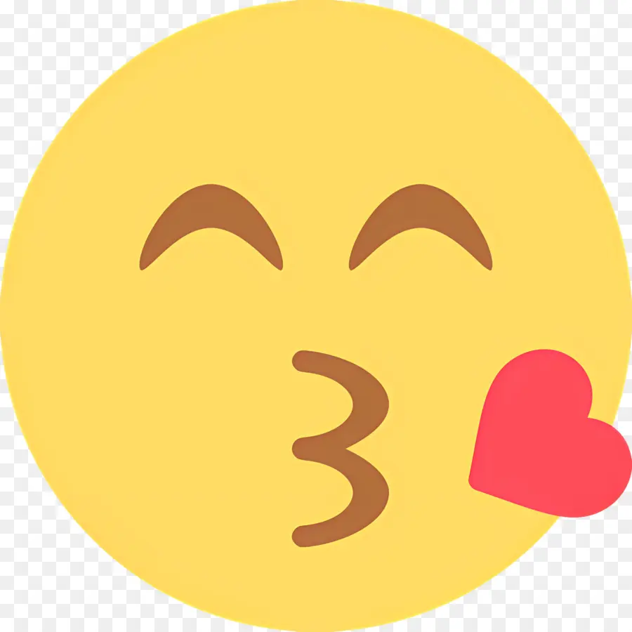 öpücük Emojisi，Göz Kırpan Yüz Emojisi PNG