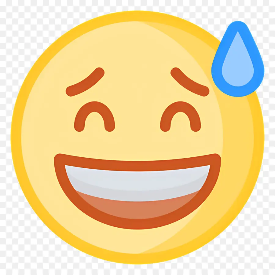 Gülme Emojisi，Terleme Smiley PNG