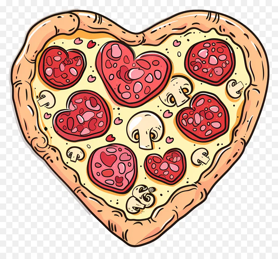 Kalp Pizzası，Pepperoni PNG