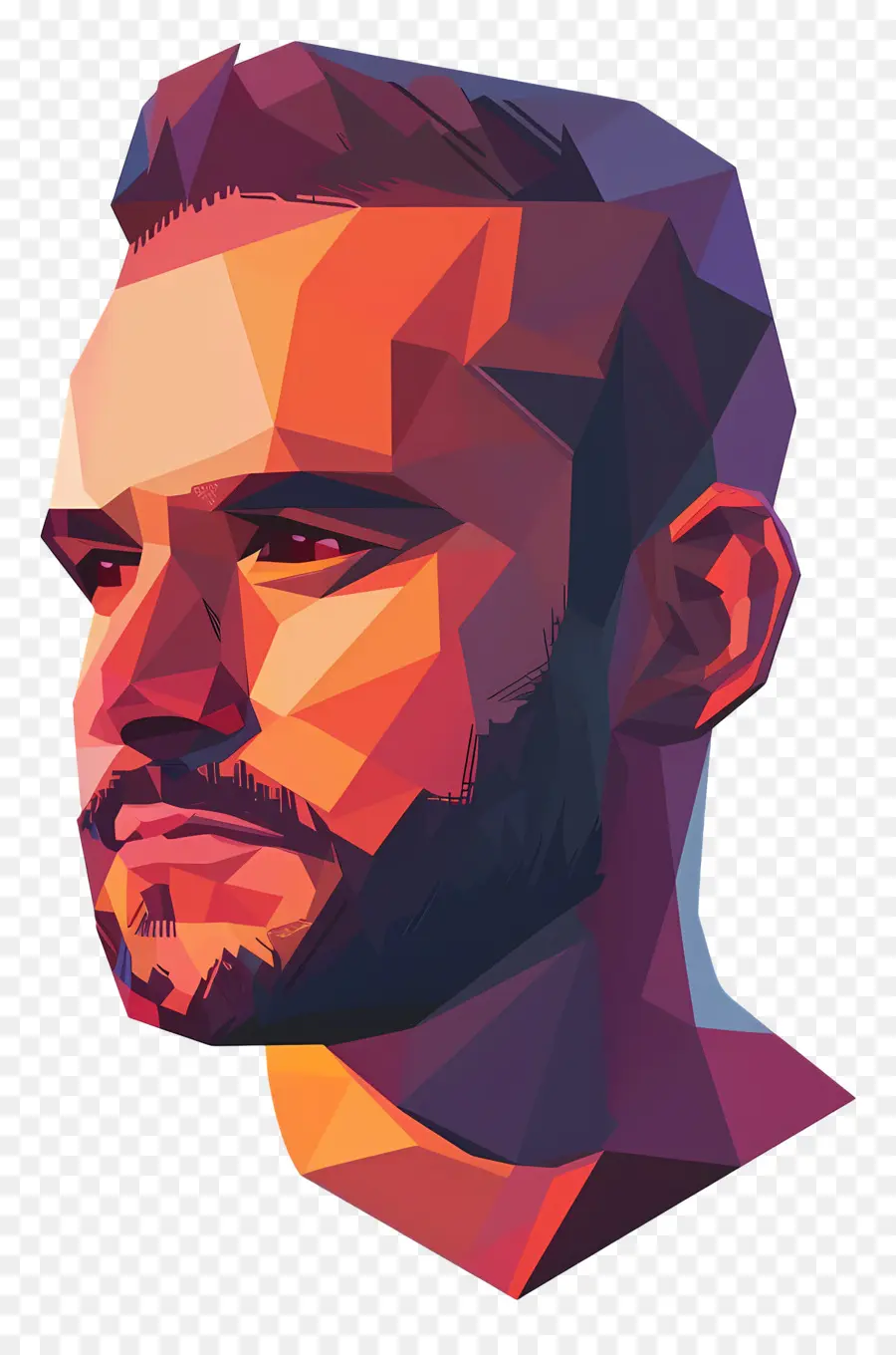 Adam Yüzü，Geometrik Portre PNG