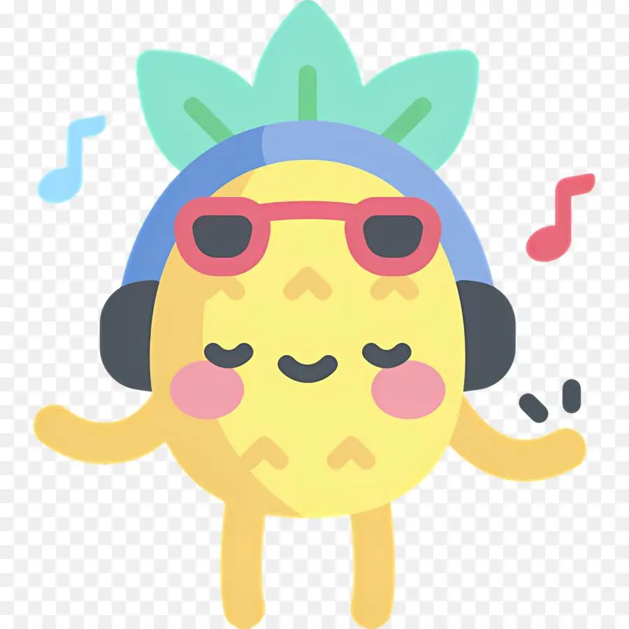 Müzik Dinlemek，Ananas PNG